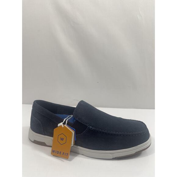 Nunn Bush Luca Suede MTV Shoes Mens Size 8.5W Navy Slip Comfort Loafers New Box main image 6